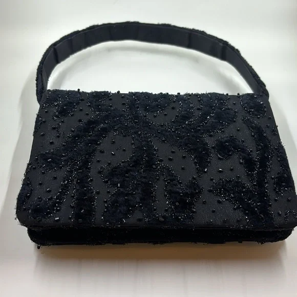 Black beaded evening bag - Picture 3 of 6